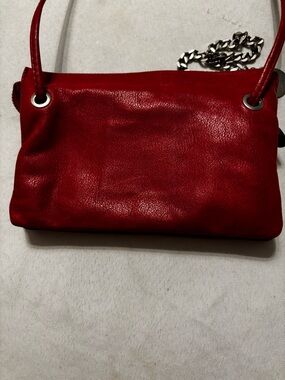 Rabeanco Red Pebbled Leather  Crossbody  bag
